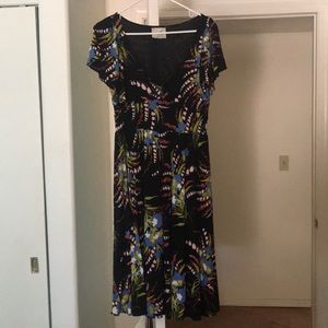 Anthropologie Mermaid | ruffle sleeve dress